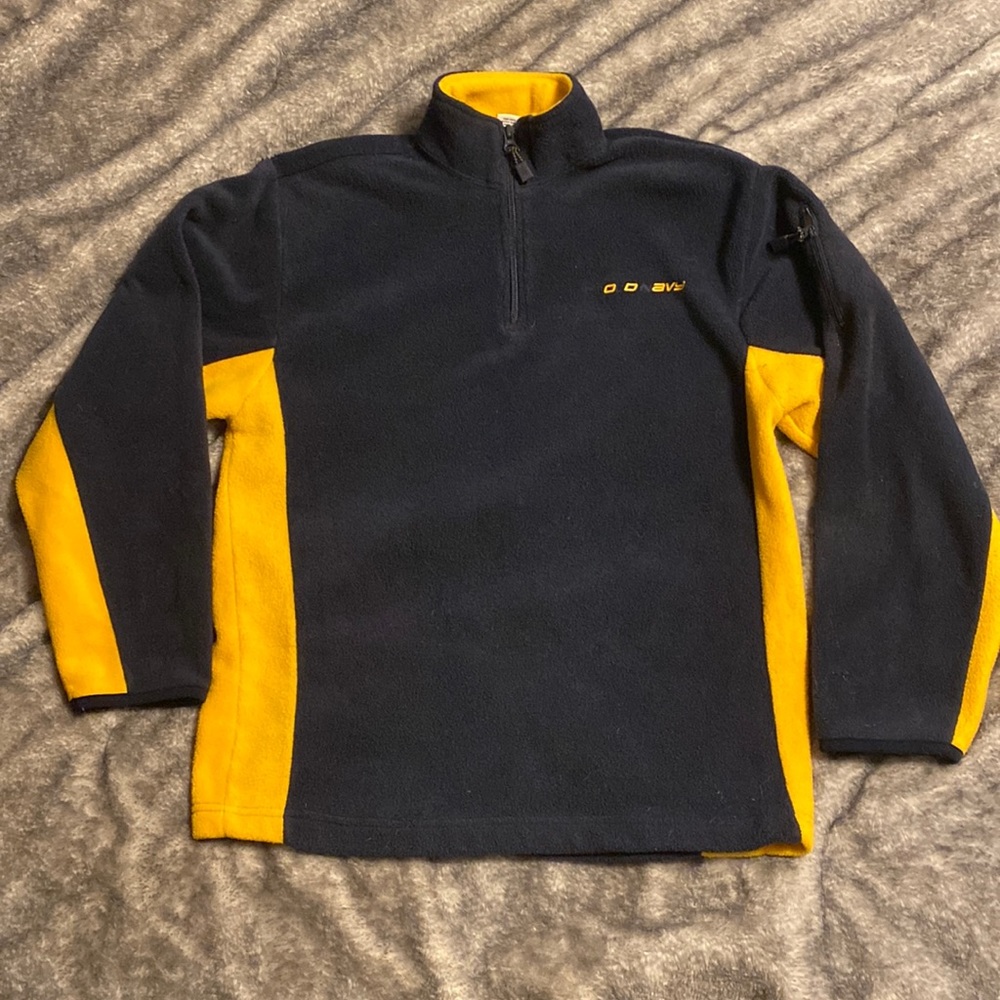 Old Navy Blue And Yellow Fleece Quarter Zip.